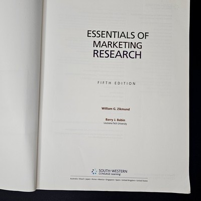 Essentials of Marketing Research William G. Zikmund Barry J. Babin Paperback